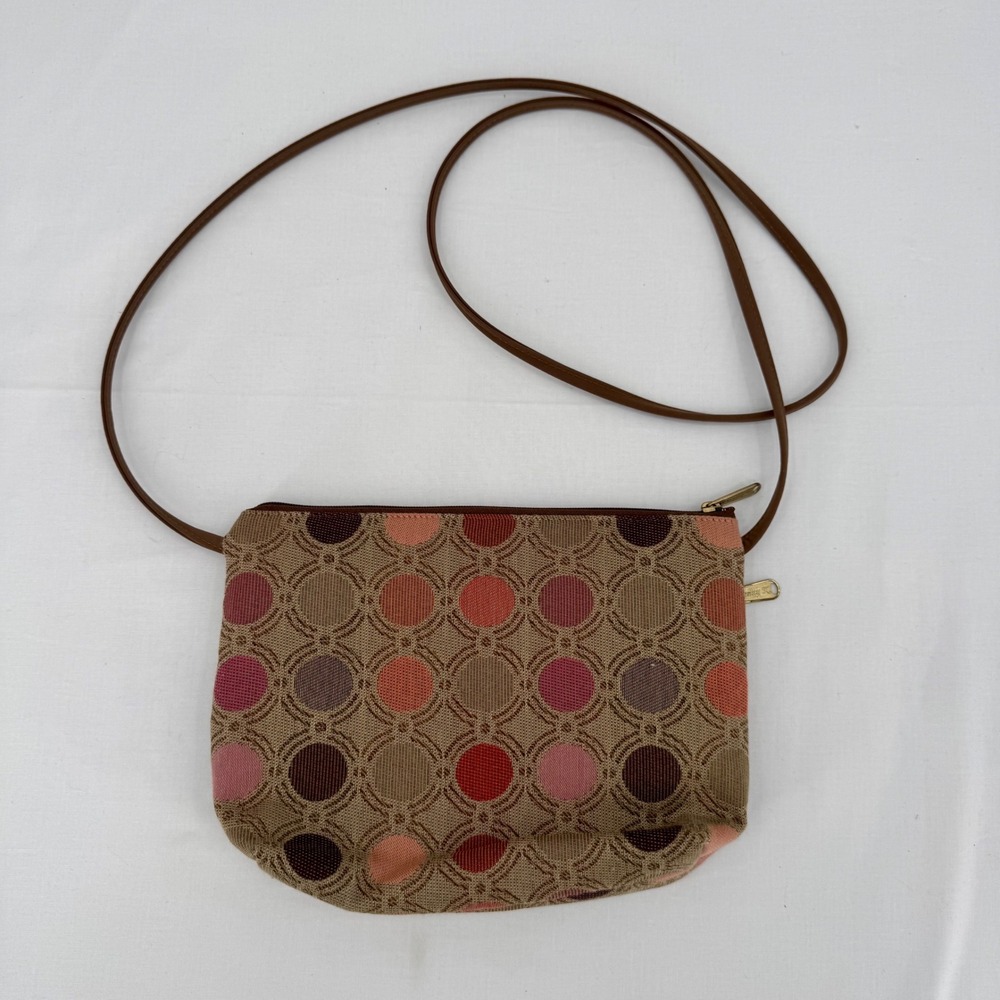 Danny K Beverly Hills Tapestry Adjustable Crossbody Bag Polka Dot Purse USA